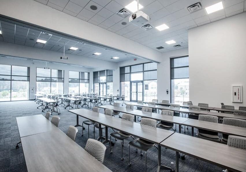 new college classroom after construction is completed