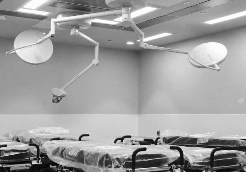 medical beds in surgery room after construction is completed